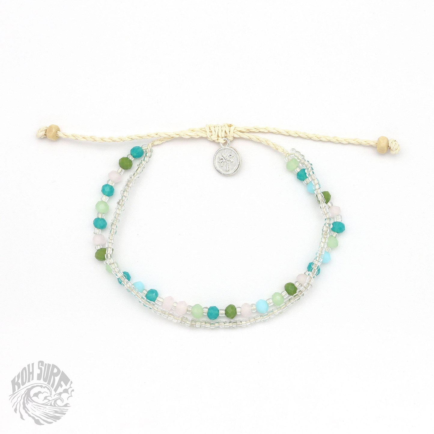 Pineapple Island -  Kanawa Beach Beaded Bracelet, Surf Bracelet by Koh Surf : Aqua PAL-146