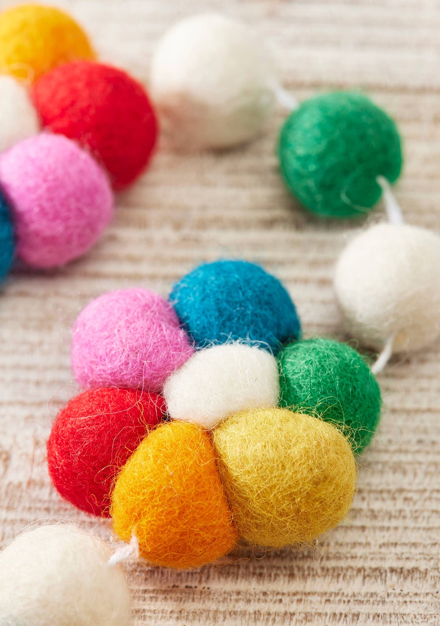 Namaste - Felt Rainbow Flower Garland