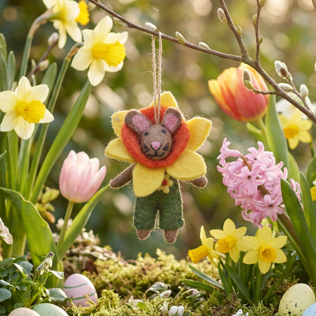 Handmade Felt Danni the Daffodil Bunny Spring Decoration