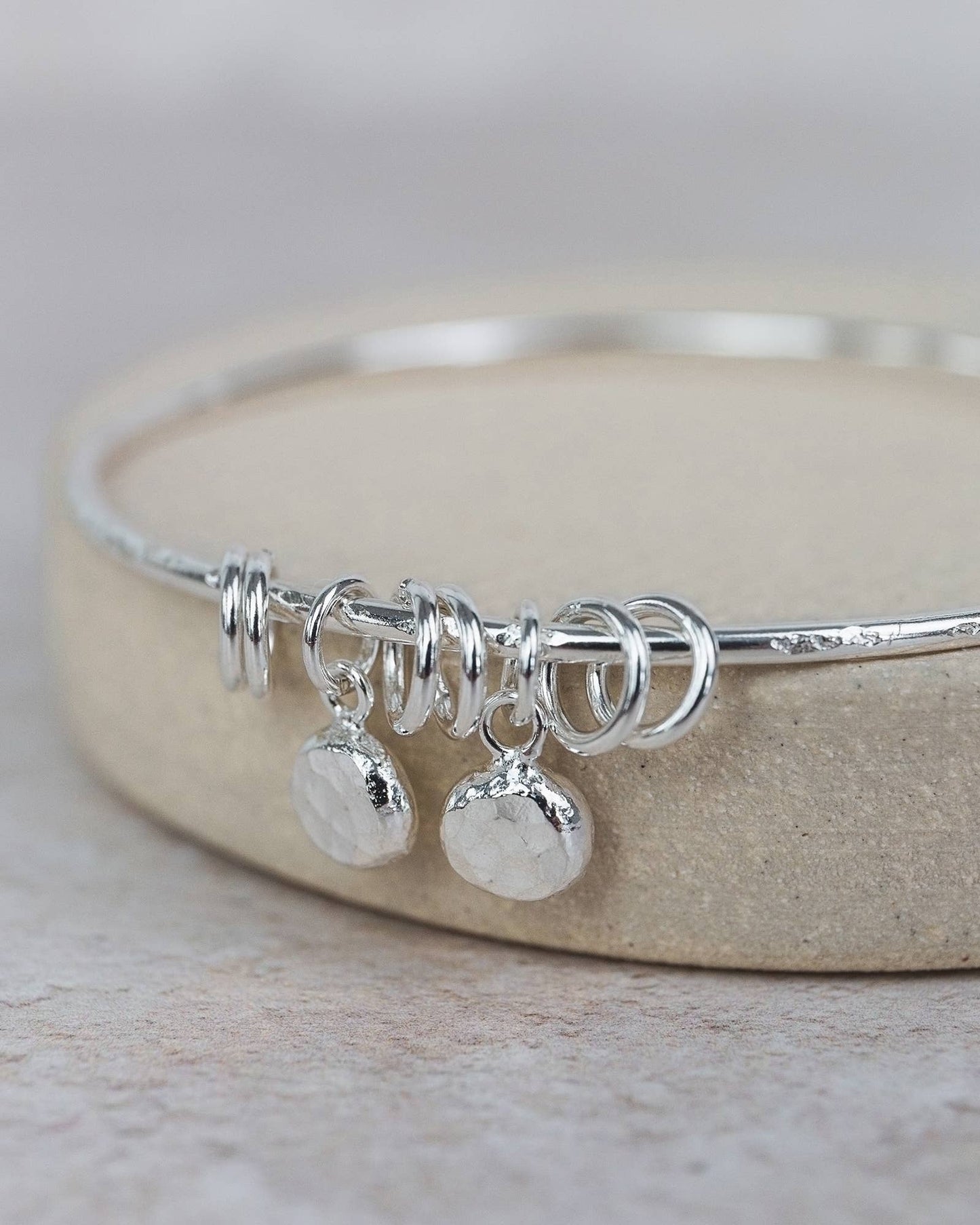 Lucy Kemp Jewellery - Sterling Silver Nugget Bangle