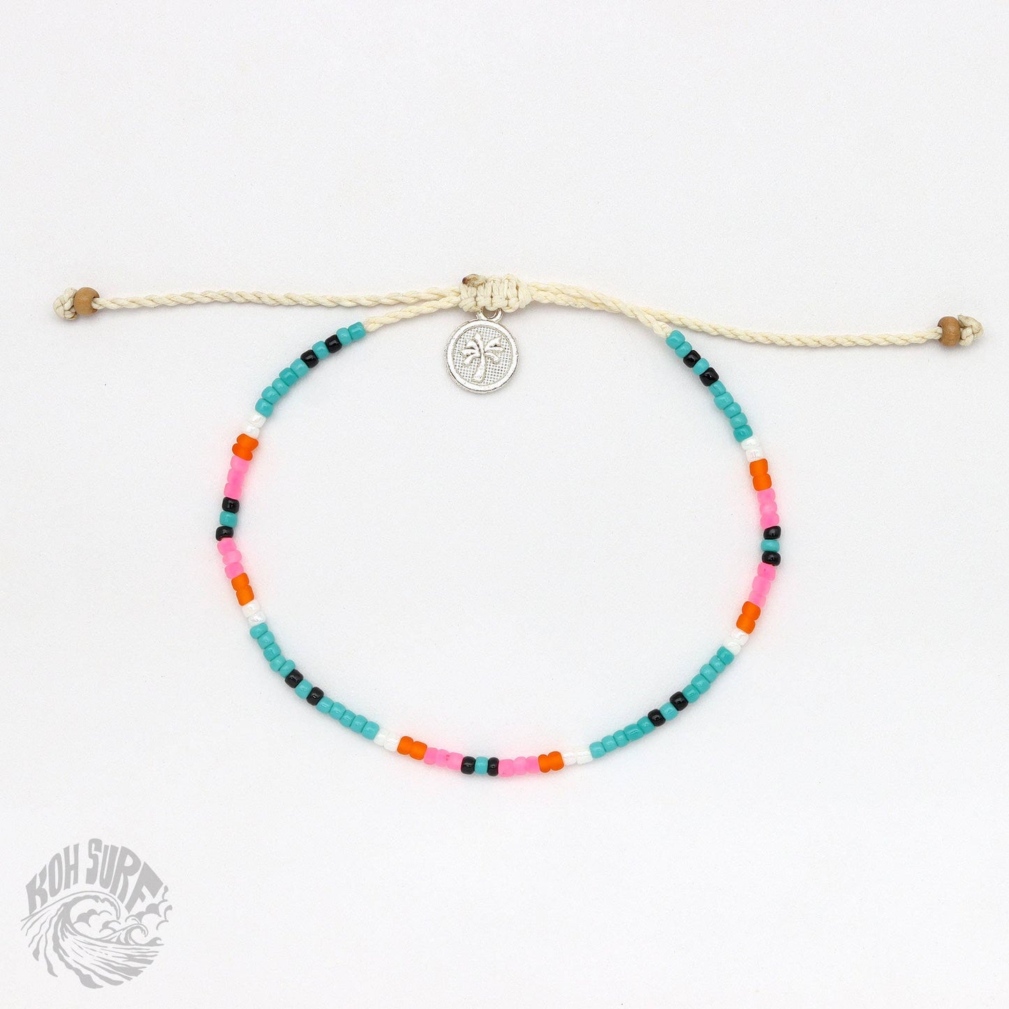 Pineapple Island - Alila Dainty Beaded Anklet, Beach Anklet by Koh Surf: Black & Gold
