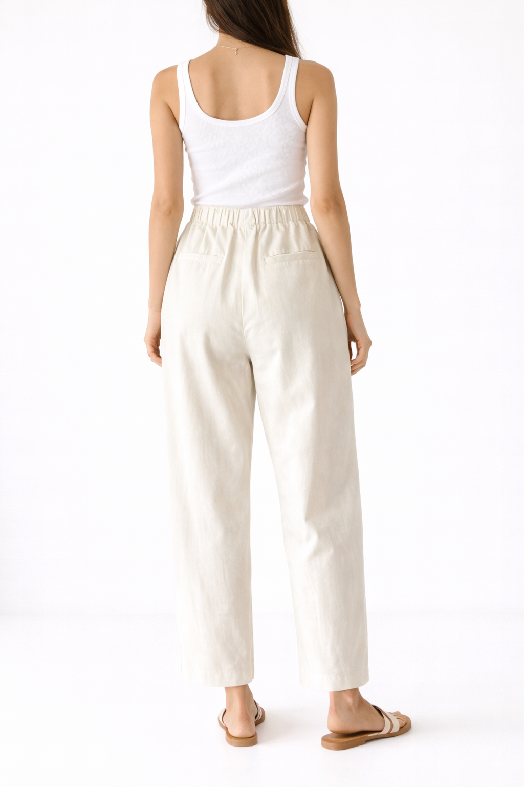 100 % cotton drawstring elasticated waist trousers