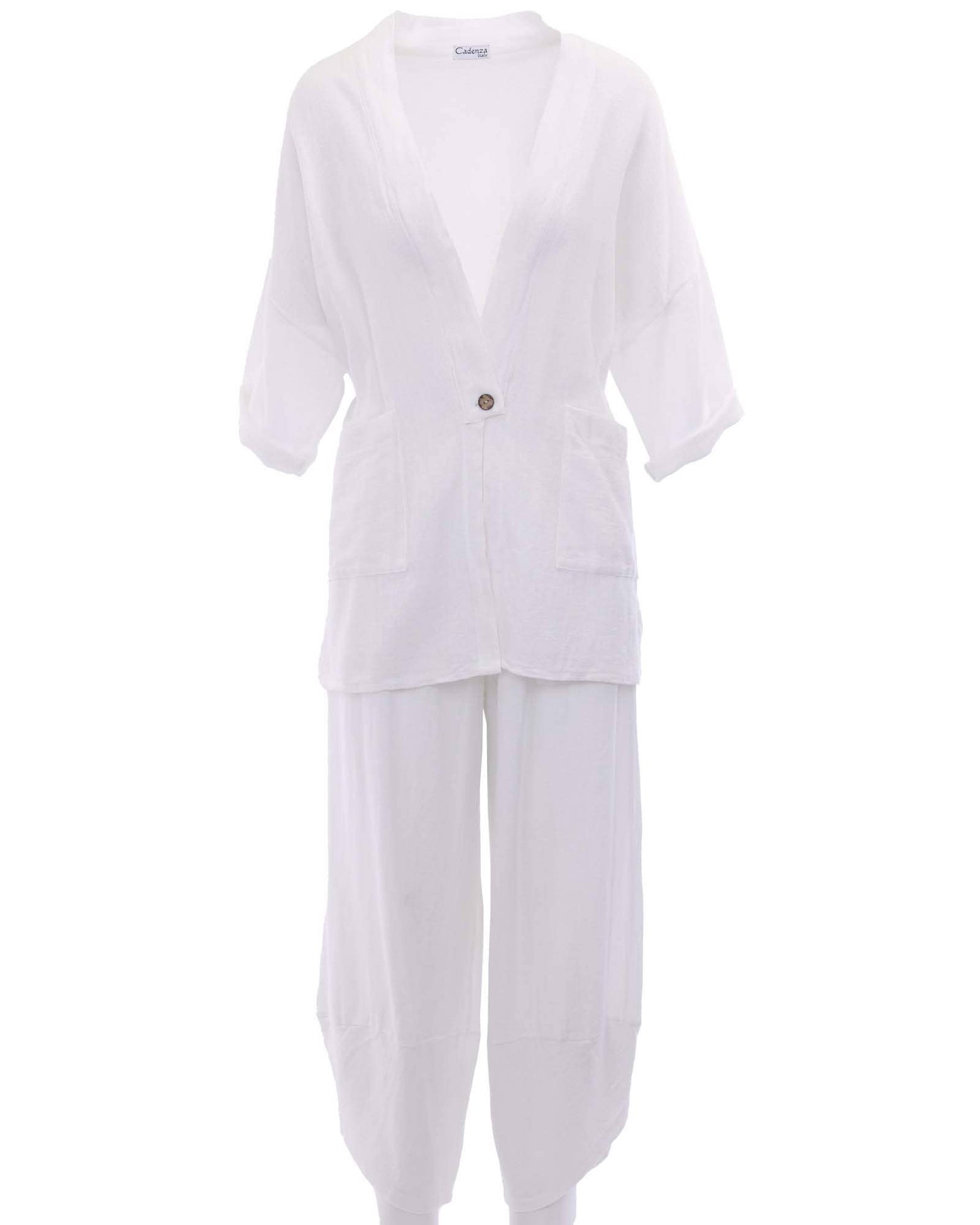 Cadenza Italy Ltd - Linen and Cotton Blend Kimono