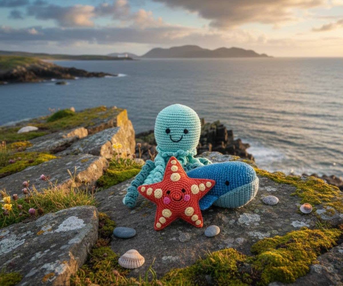 Whale Baby Rattle, Fair Trade Crochet Organic Cotton