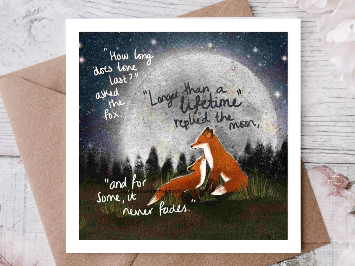 'A Lifetime' - Greeting Card From Fox Under The Moon