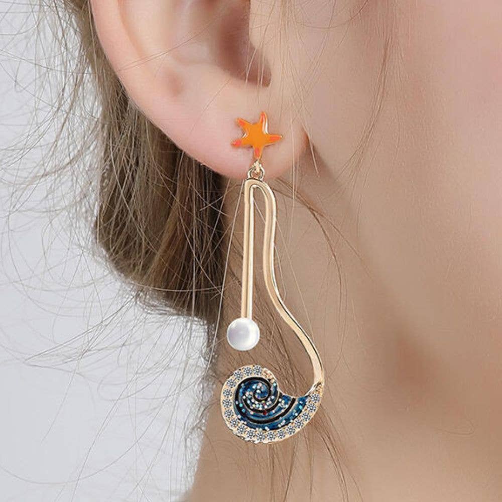 Verdivine - Starfish Wave Pearls Earring