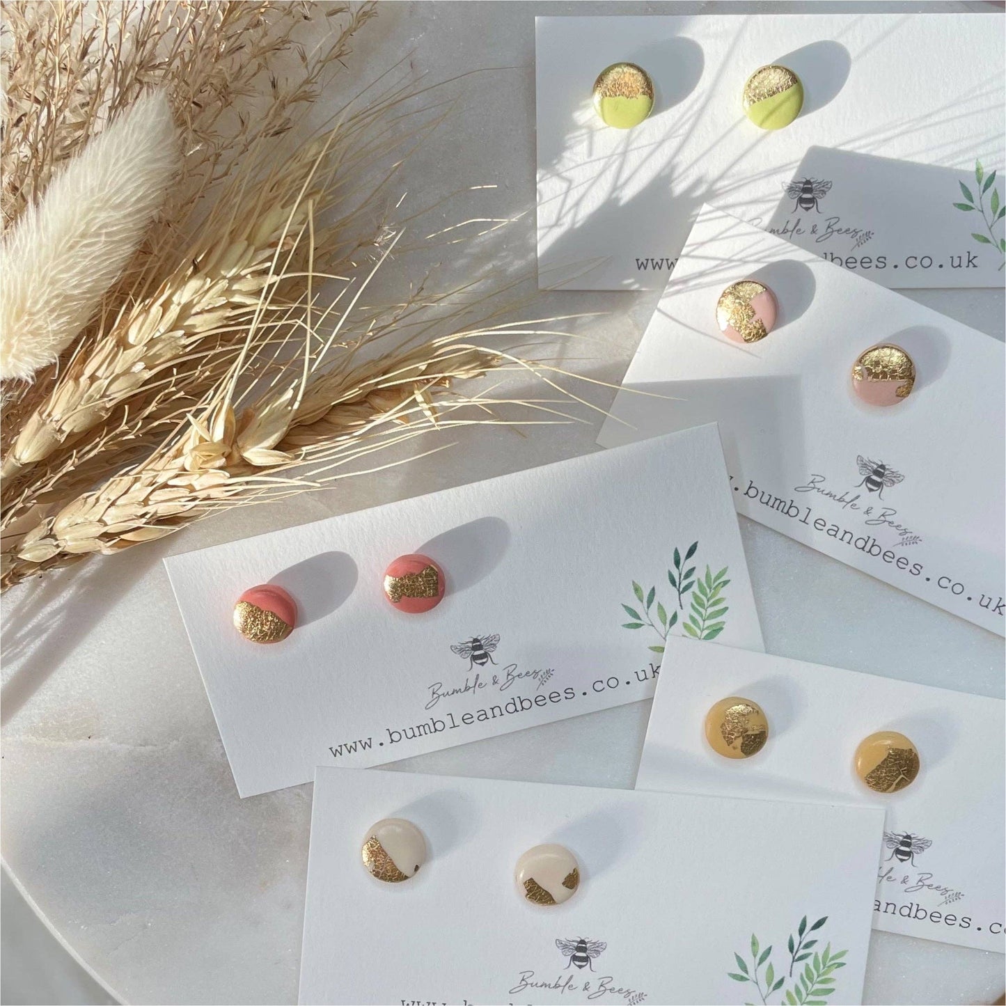 Bumble and Bees - Dainty Dot Stud Earrings - Earth Tones