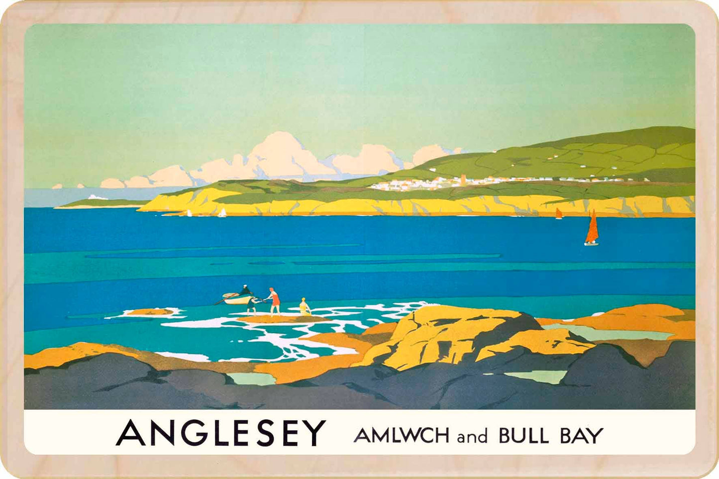 The Wooden Postcard Company - Anglesey, Wales - Eco-friendly Magnet