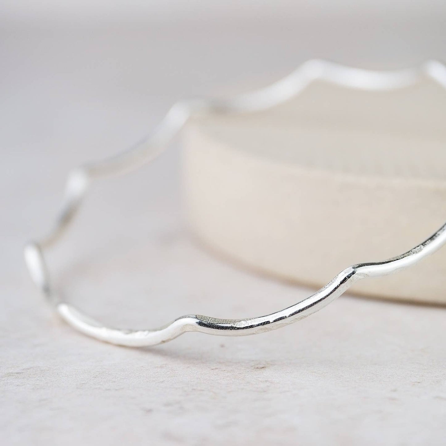 Lucy Kemp Jewellery - Sterling Silver Geo Wave Bangle