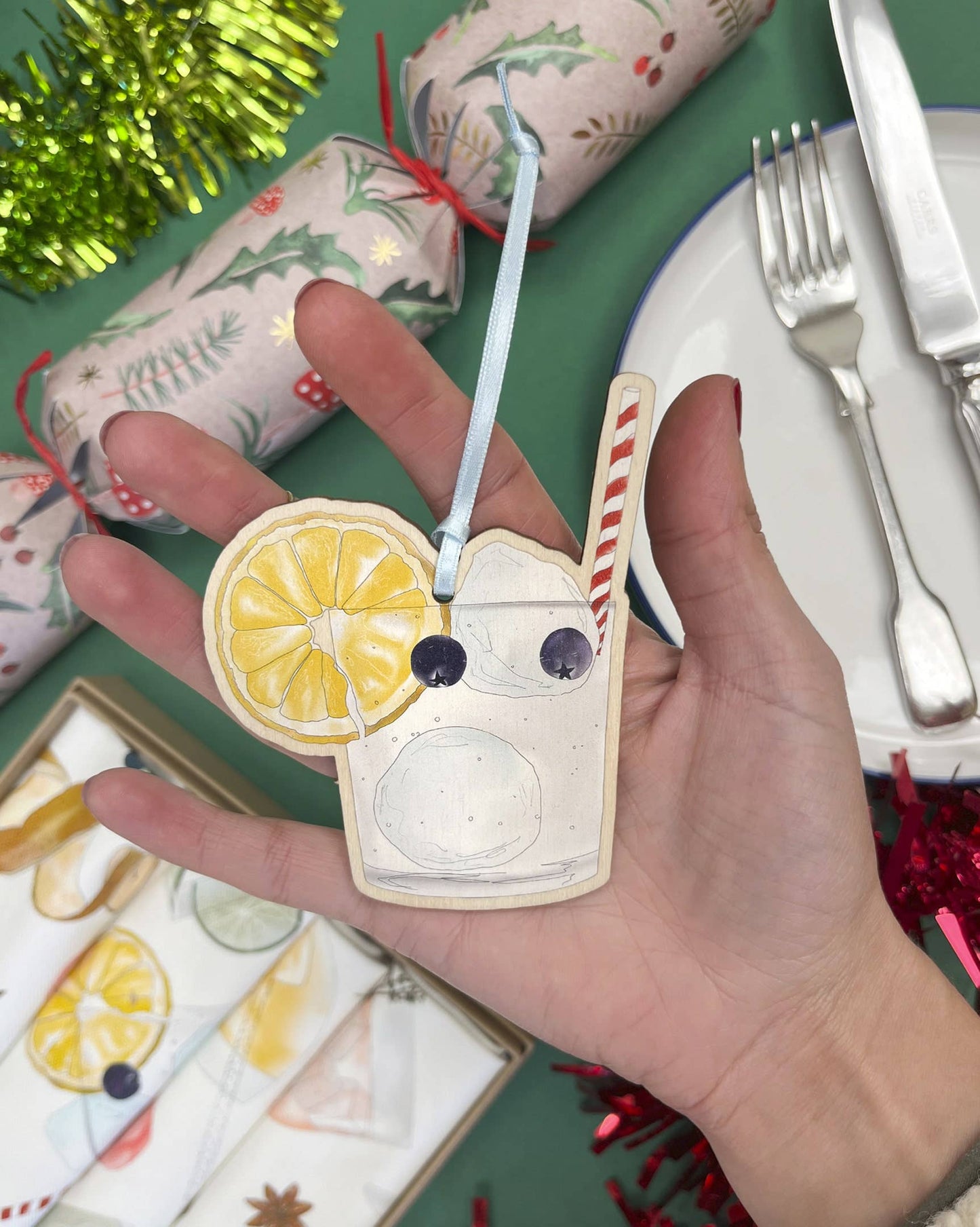 Wooden Christmas Ornament | Gin & Tonic Design