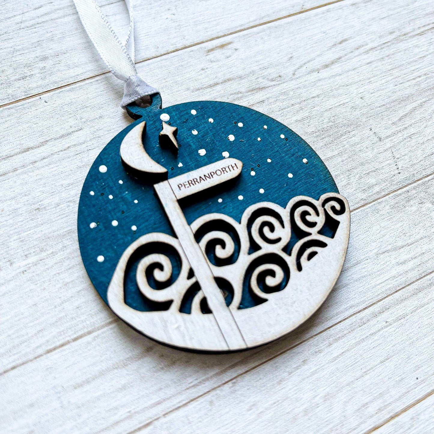 Gorgeous Little Bits - Coastal Location Signpost Night Sky Christmas Decoration