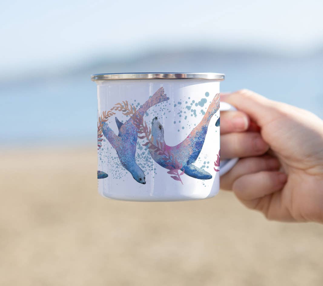 Dollyhotdogs - Seal Enamel Mug