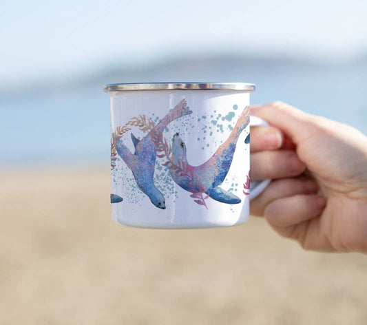Dollyhotdogs - Seal Enamel Mug