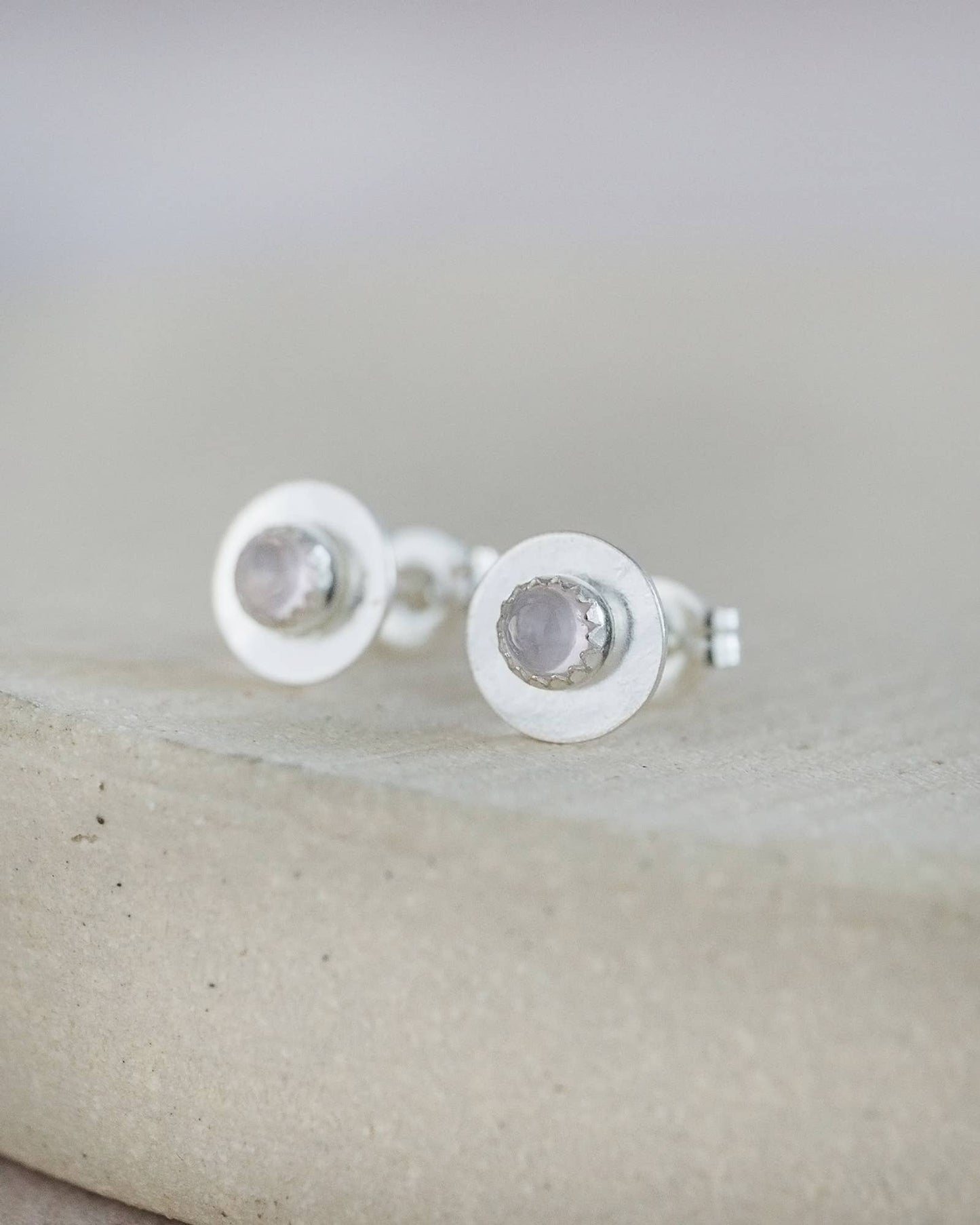 Lucy Kemp Jewellery - Sterling Silver Birthstone Disc Studs