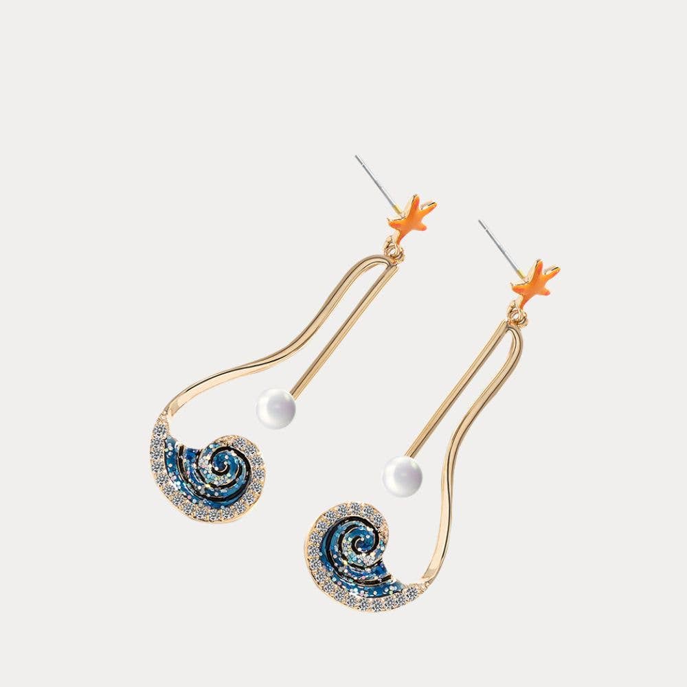 Verdivine - Starfish Wave Pearls Earring