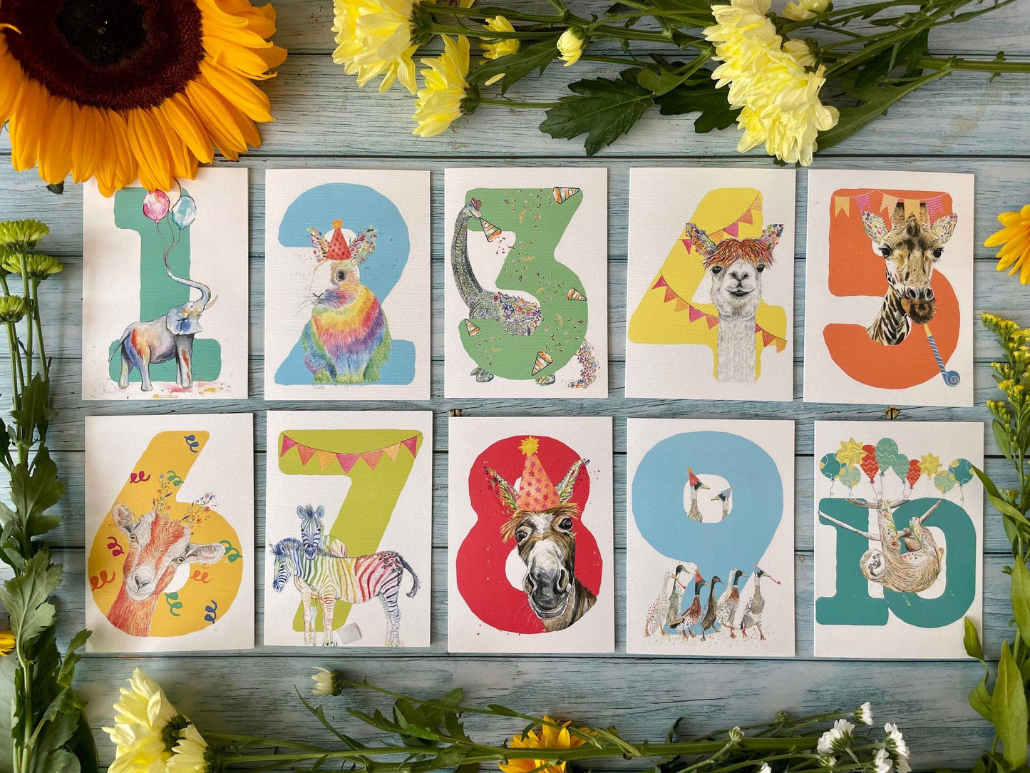 Jen Winnett Eco Artist - Number 5 Children's Birthday Card