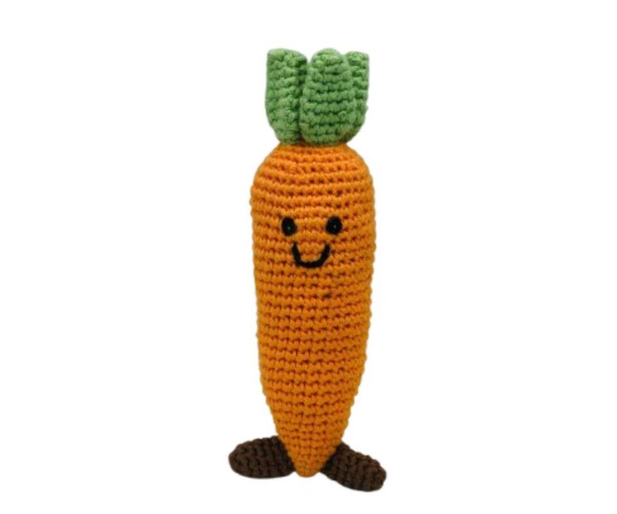 Carrot Baby Rattle, Fair Trade Crochet Organic Cotton