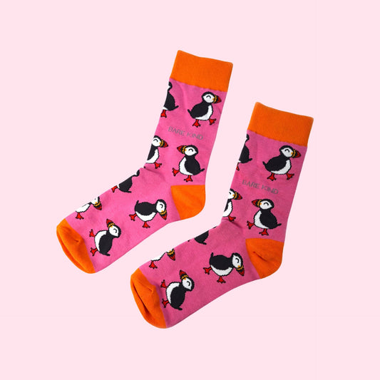 Bare Kind - Pink Puffin Socks