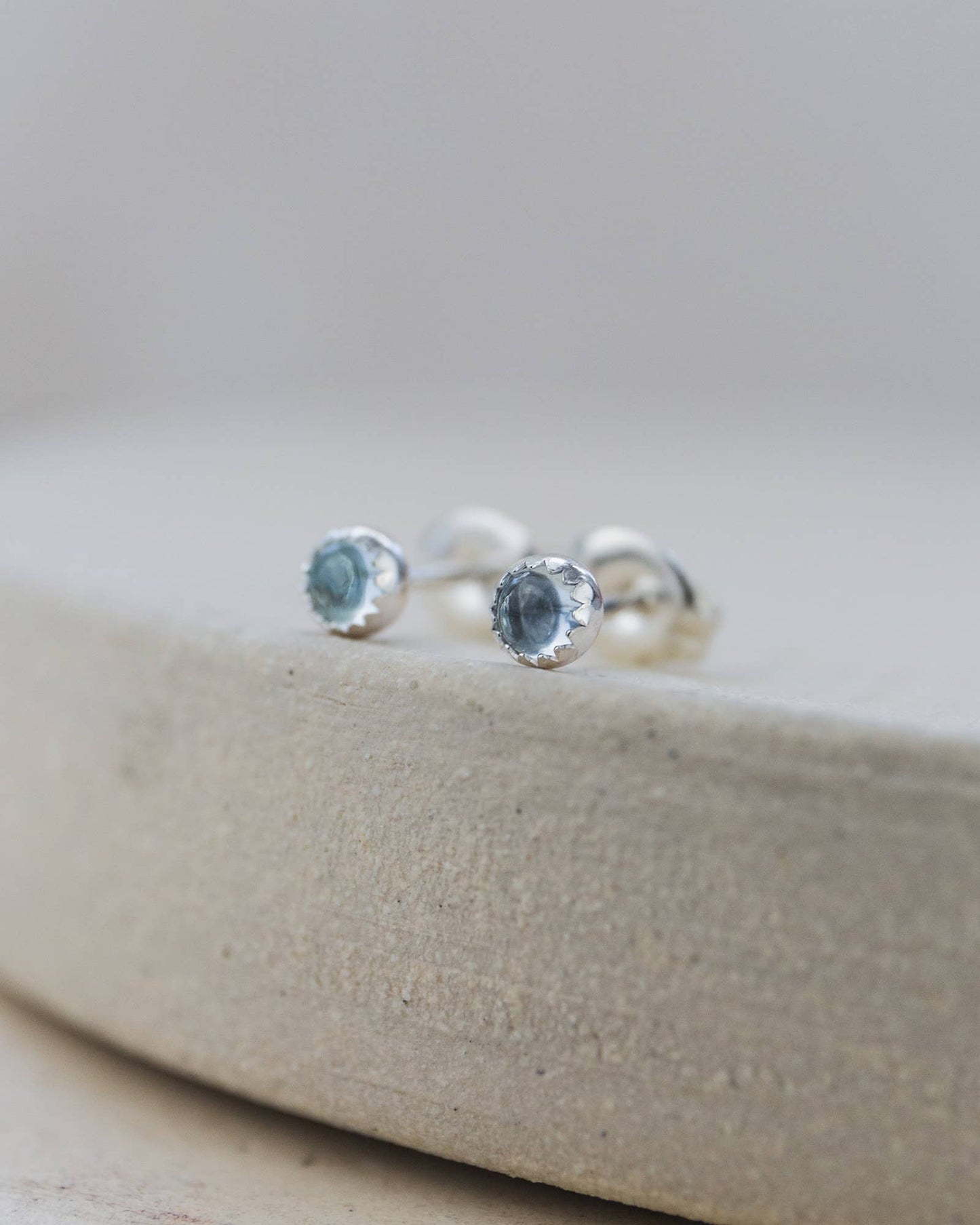 Lucy Kemp Jewellery - Sterling Silver Mini Gemstone Studs