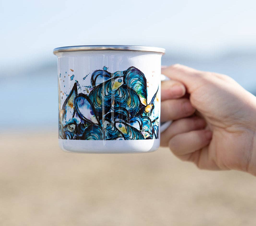 Dollyhotdogs - Mussels Print Enamel Mug