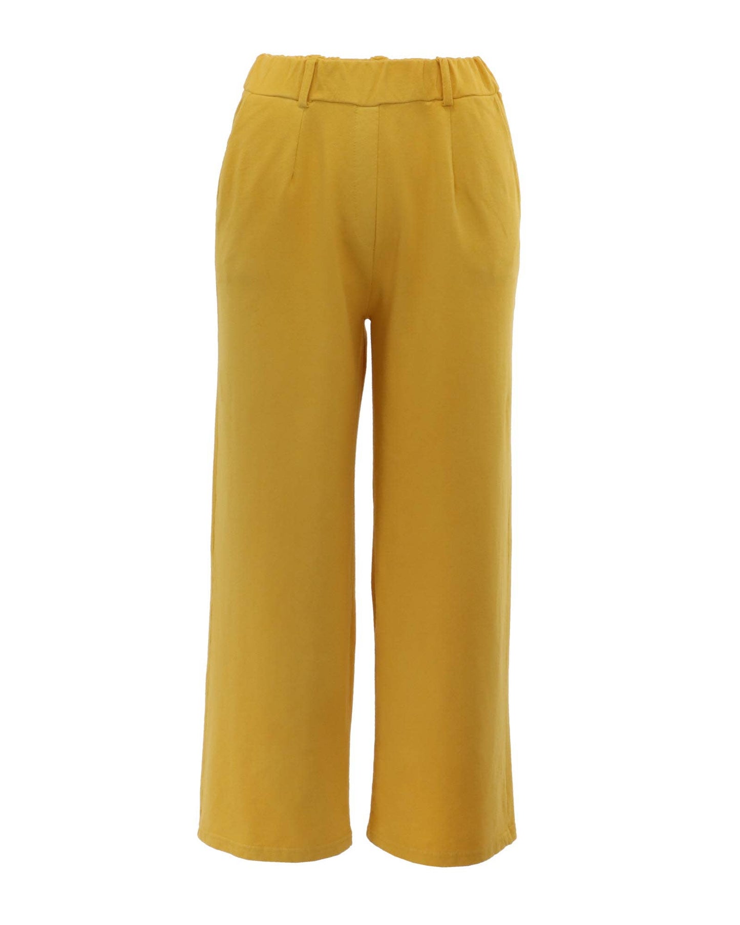 Cadenza Wide Leg Cotton Jersey Trousers: Pink Peppercorn / Small