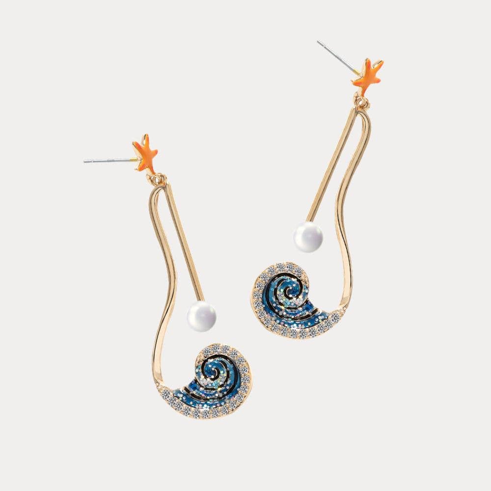 Verdivine - Starfish Wave Pearls Earring