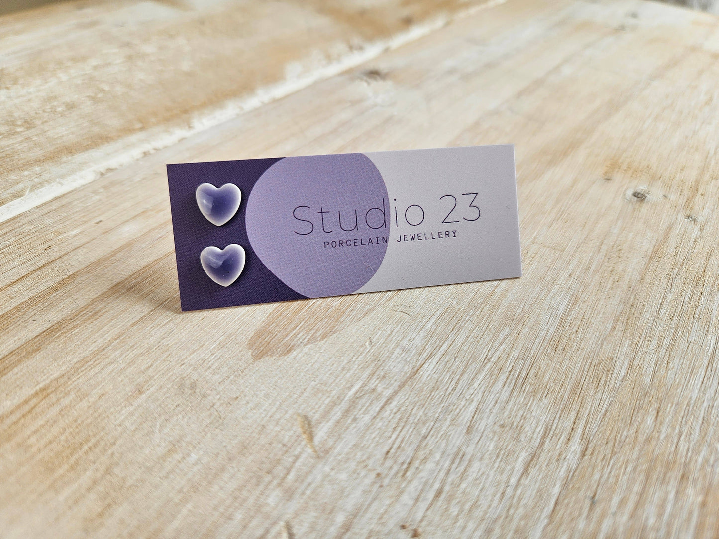 Studio 23 Ceramics - Stud Heart Earring Pair