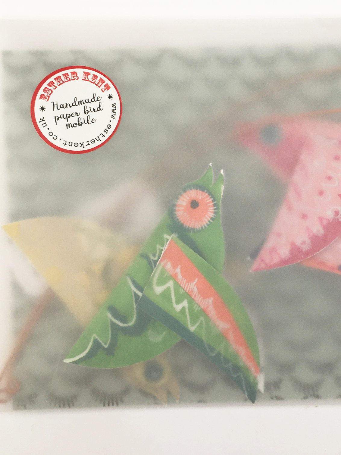 Esther Kent Design - Handmade Colourful Paper Birds Mobile