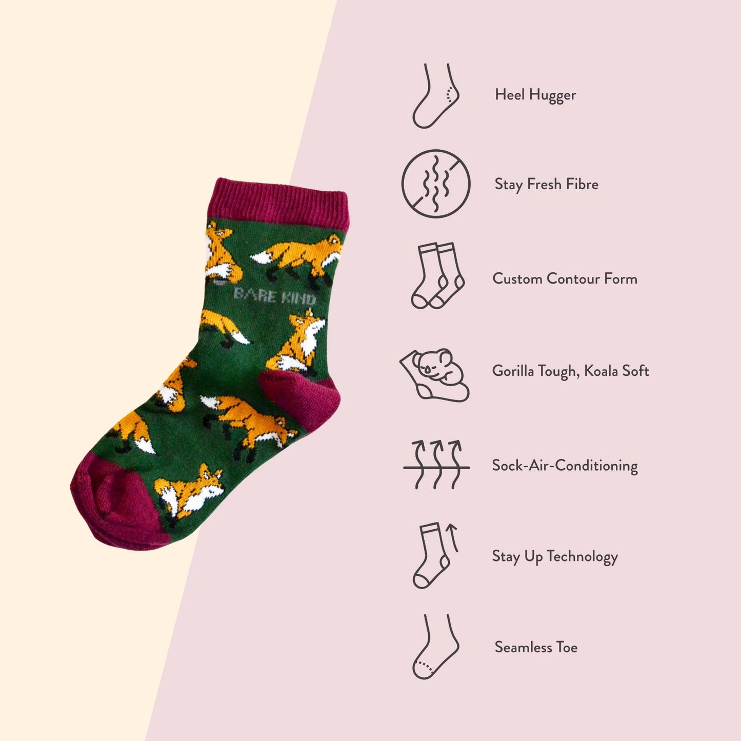 Bare Kind - Fox Socks | Kid's socks