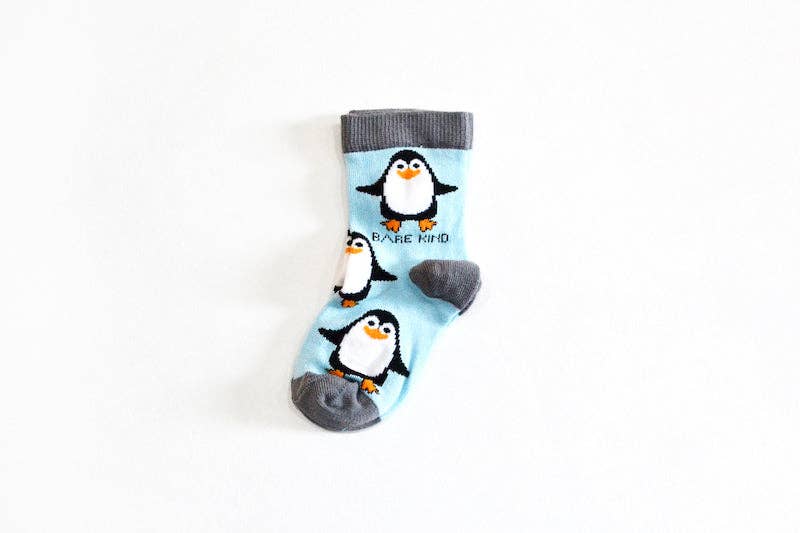 Bare Kind - Penguin Socks | Kids Bamboo Socks | Aqua Socks | Cold Socks: Single Pair / Penguins / Age 6-8yrs | UK Size Kids 9-12