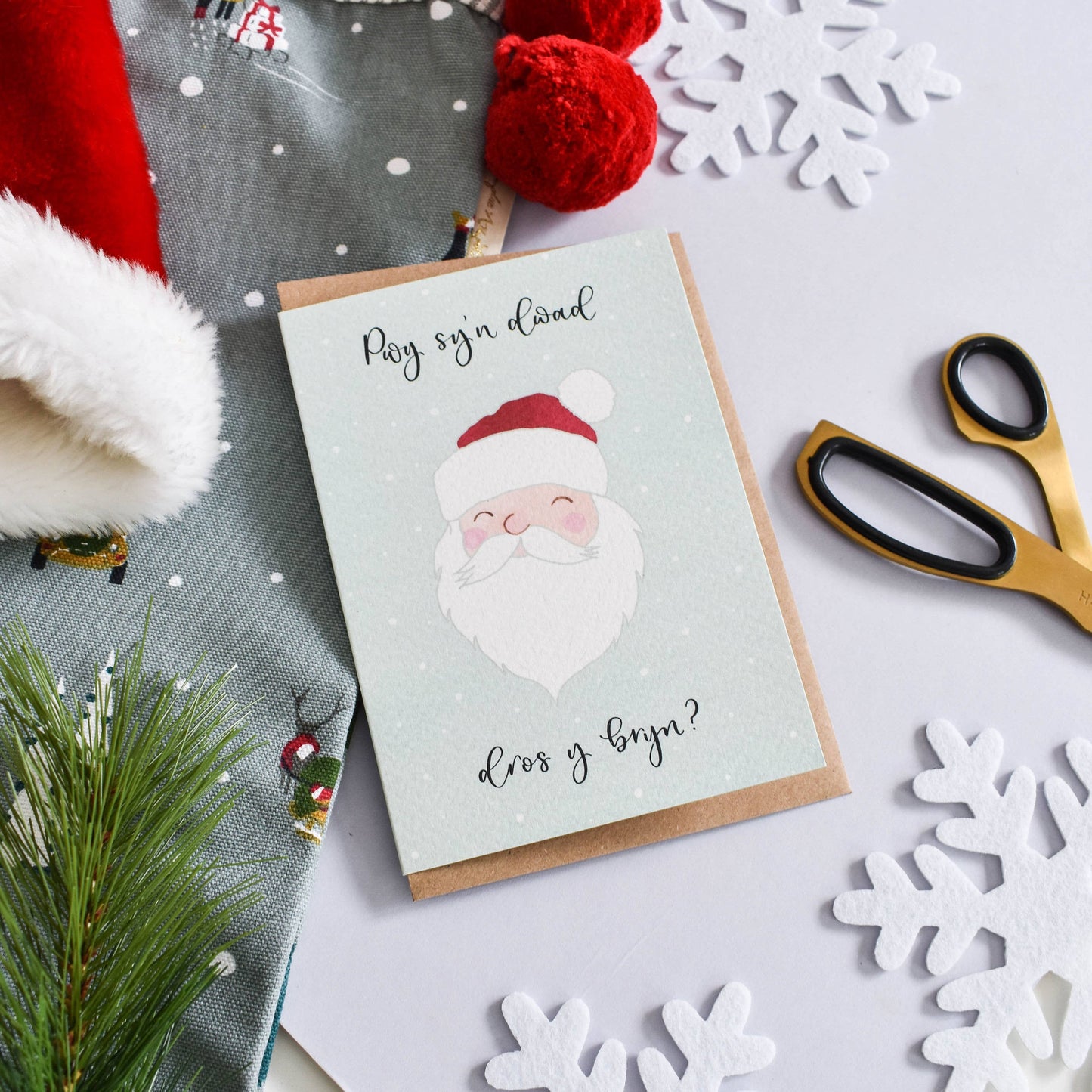 Welsh Santa Claus Christmas Card