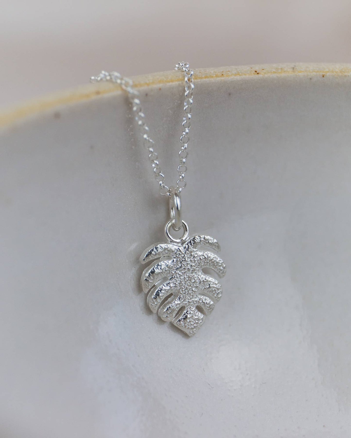 Sterling Silver Monstera Pendant