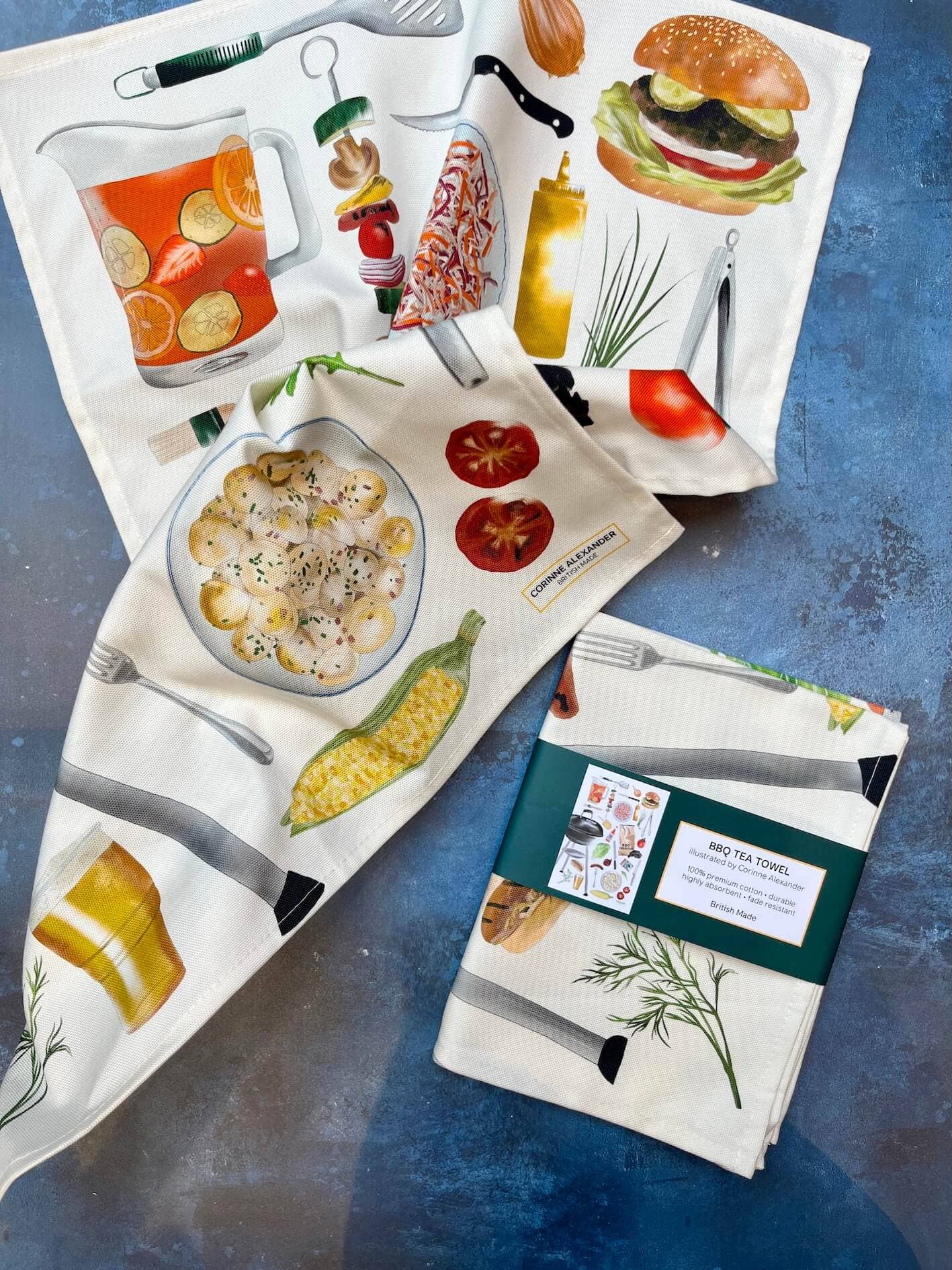 BBQ Tea Towel – British Made – Cotton – Summer Kitchen Towel