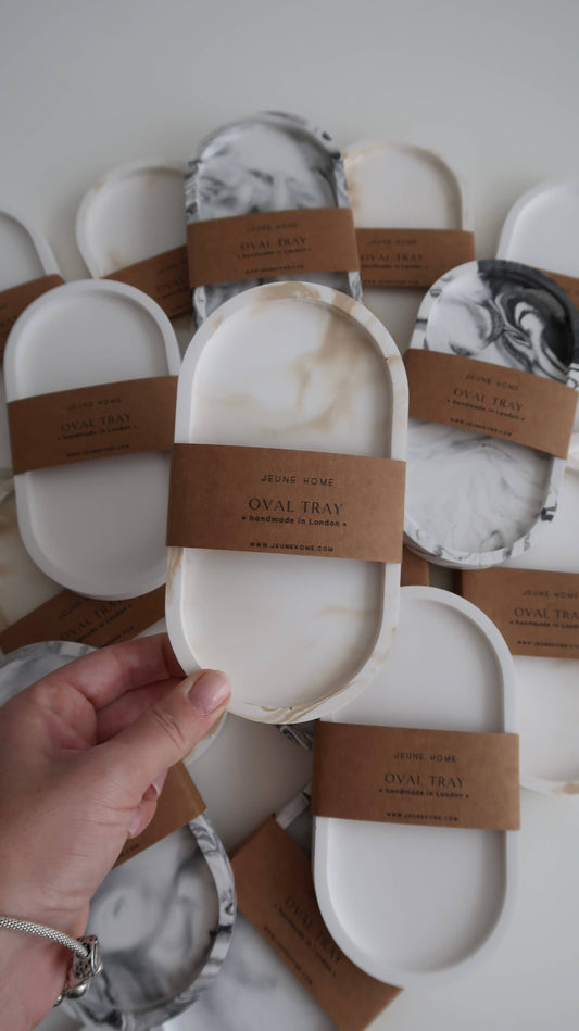 Jeune Home - Oval Concrete Tray | tray for candles | jewellery tray