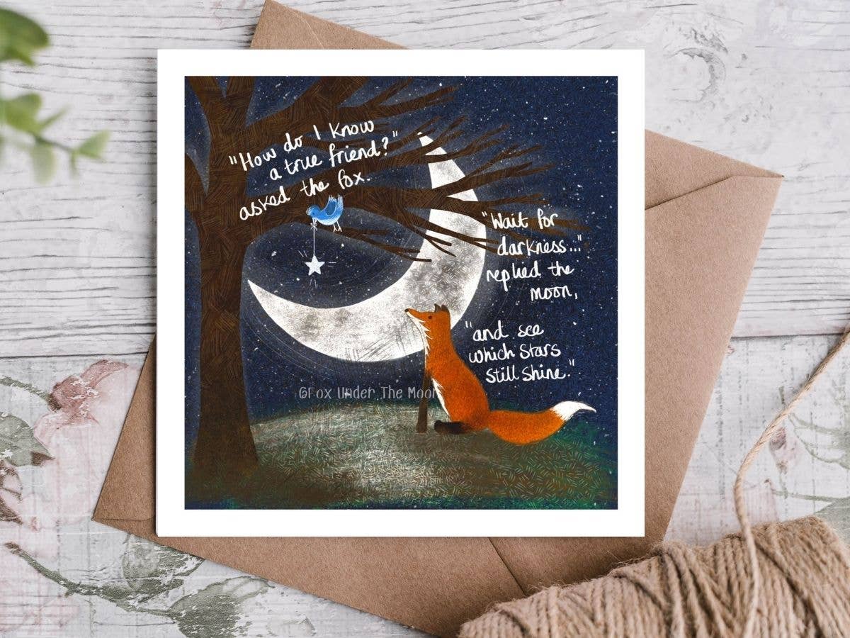 'A True Friend' - Greeting Card by Fox Under The Moon