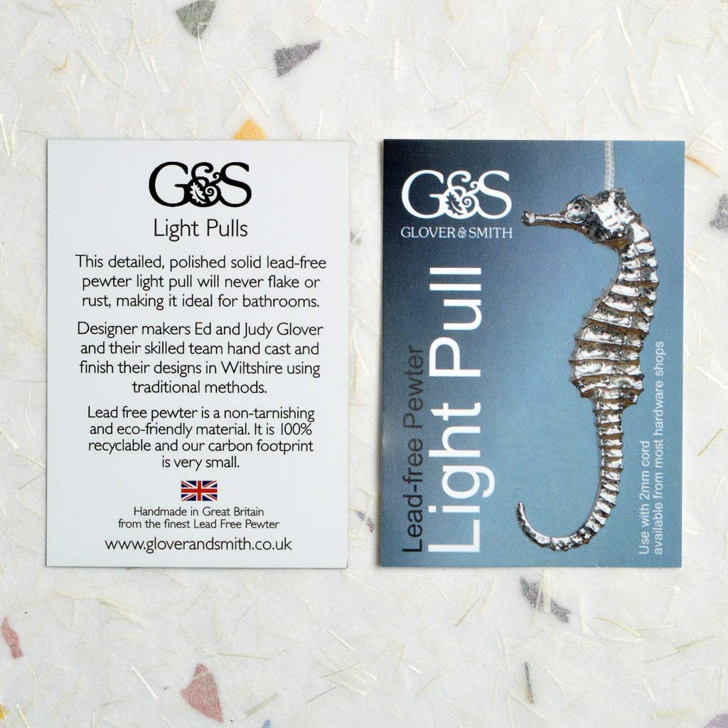 Seahorse Light Pull Pewter Cord Pulls