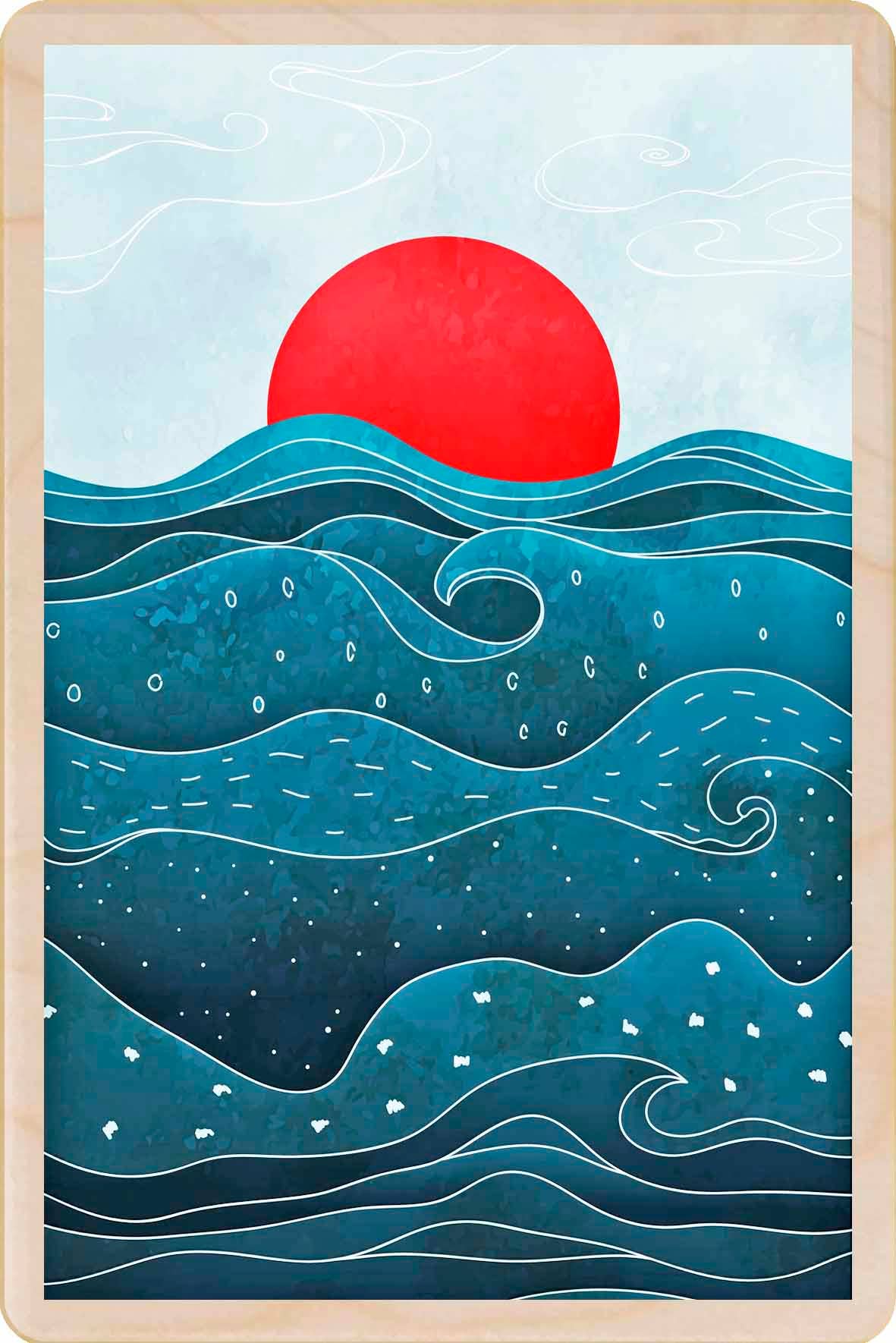 The Wooden Postcard Company - SUN AND SEA sustainable wood postcard