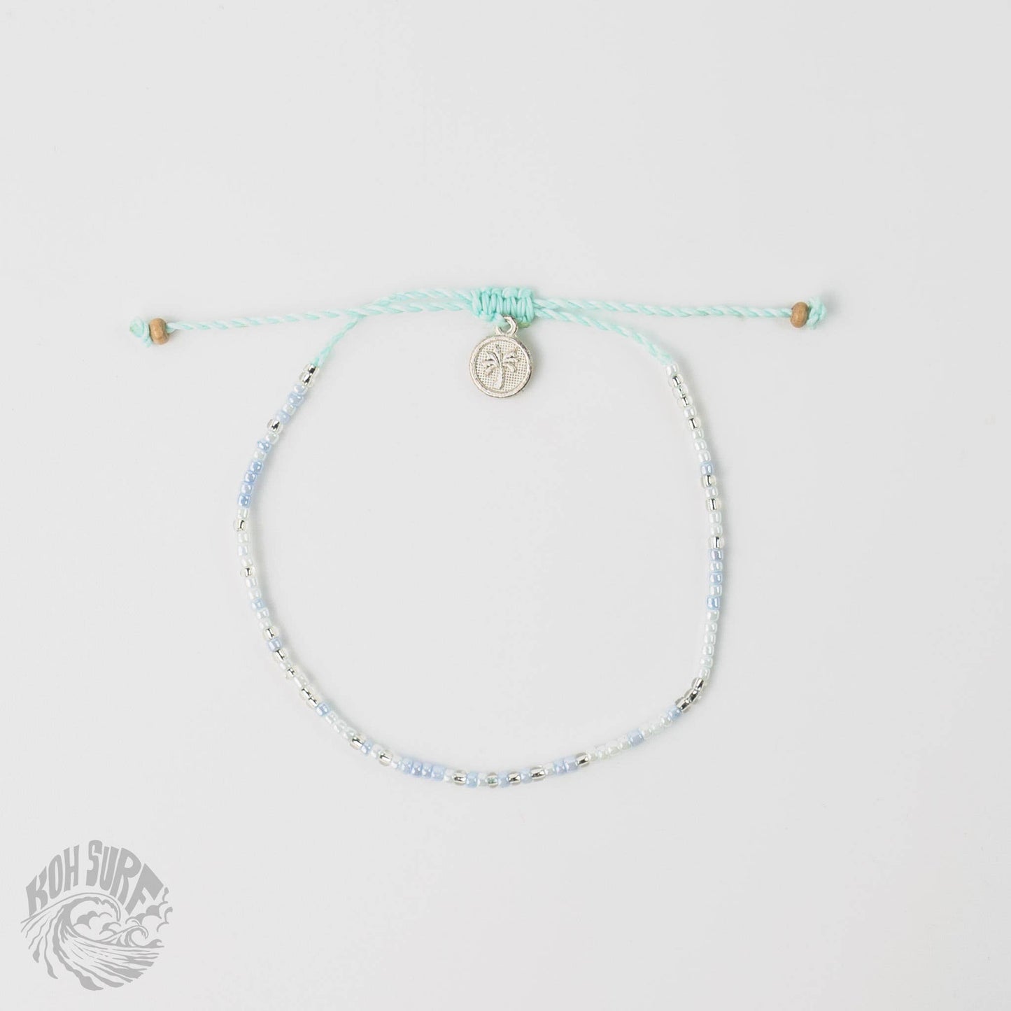 Pineapple Island - Alila Dainty Beaded Bracelet, Surf Jewelry by Koh Surf: Cream & Blue