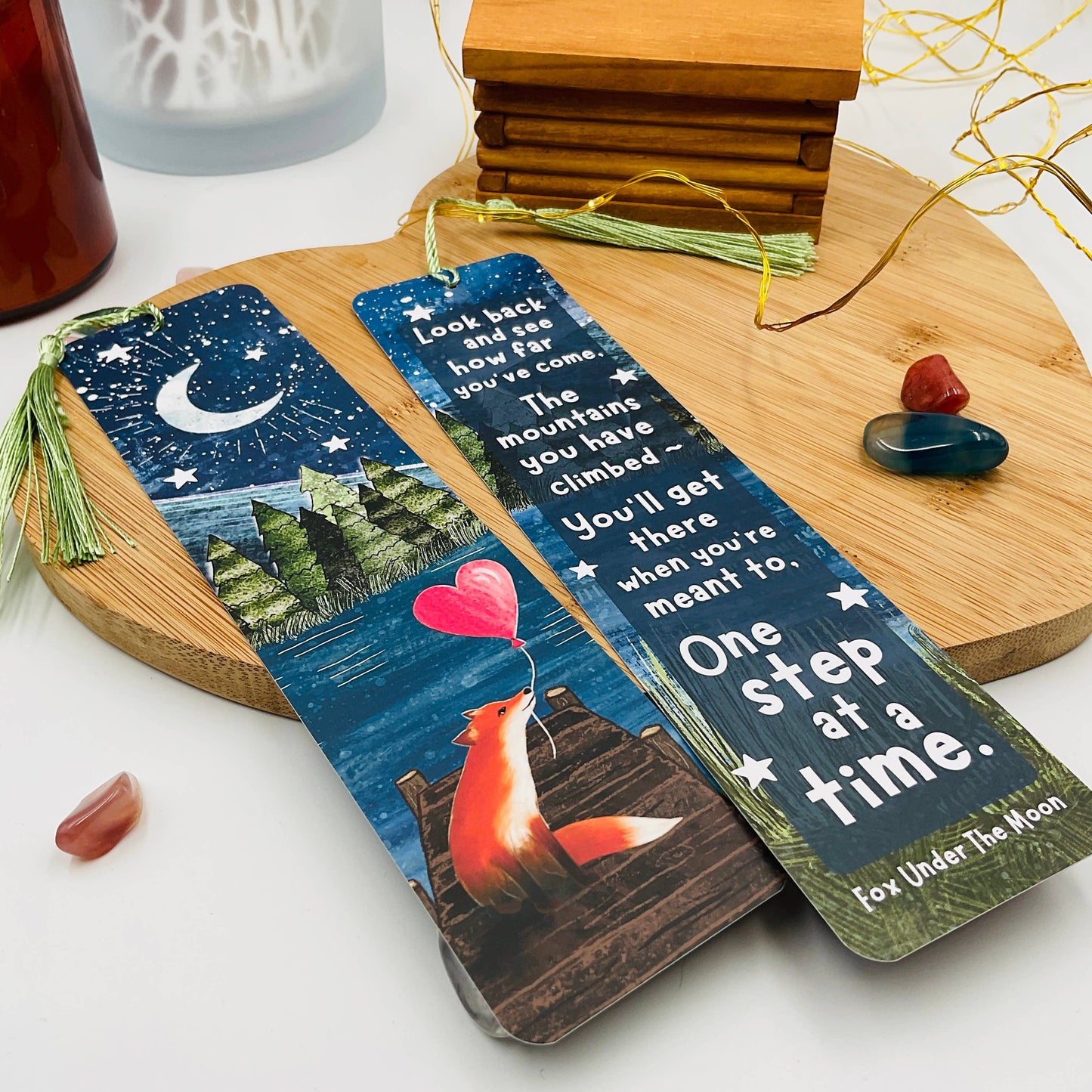 Fox under the Moon - Fox Bookmark - One Step At A Time