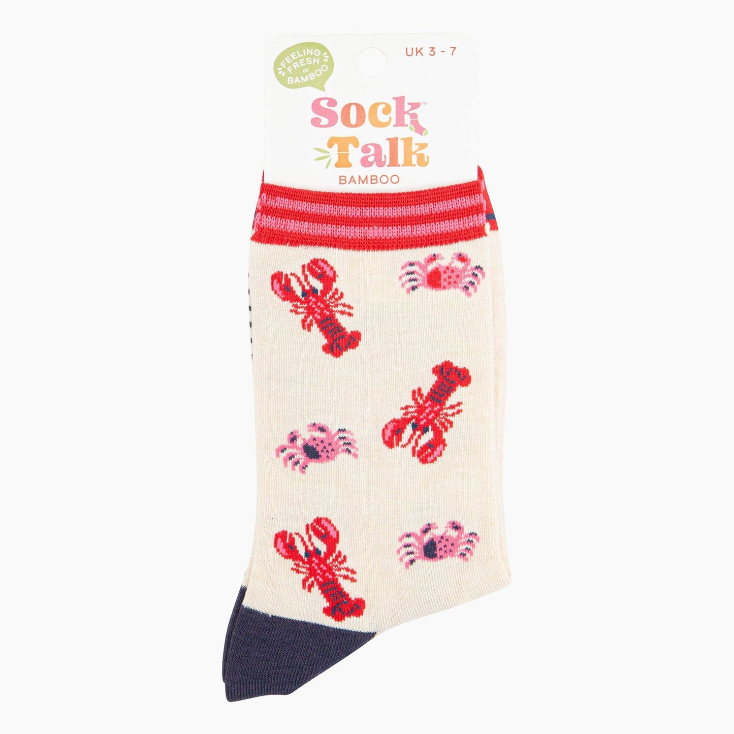 Lobster & Crab Bamboo Socks in Cream