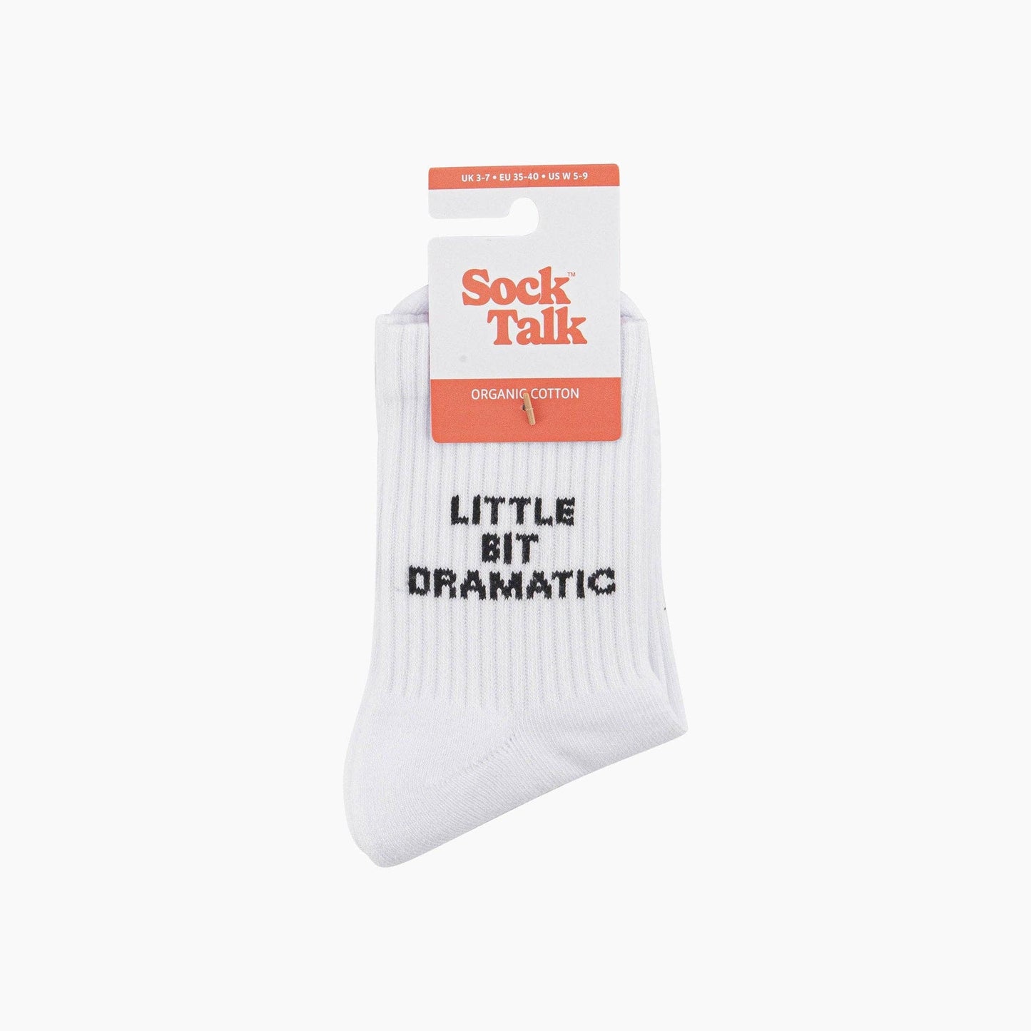 Little Bit Dramatic Organic Cotton Sports Socks in White