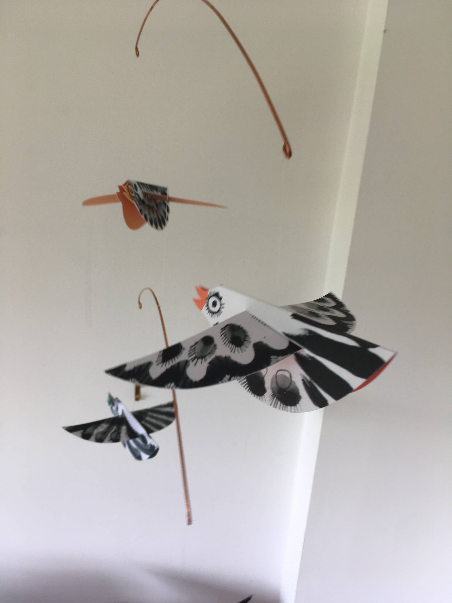 Esther Kent Design - Handmade Black & White Colour Belly Birds Mobile