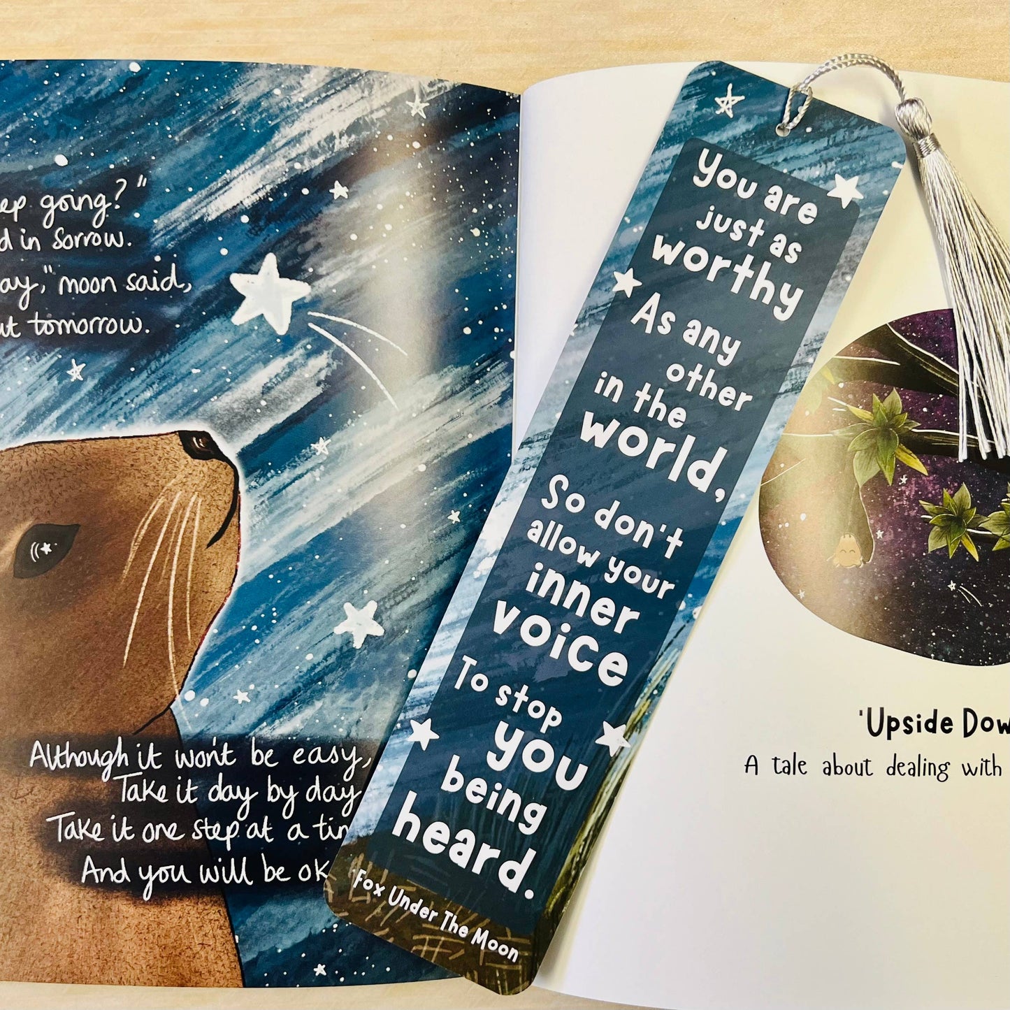 Fox Under The Moon - Rabbit Bookmark - One Step At A Time