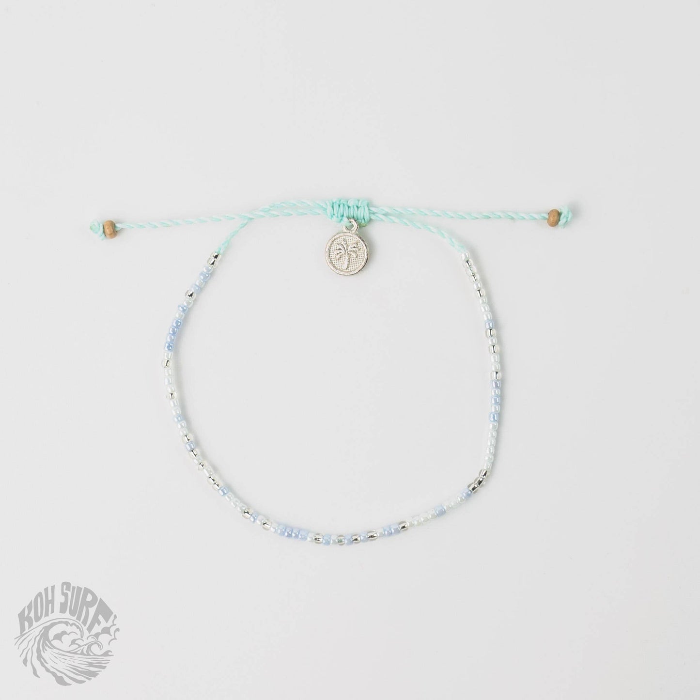 Pineapple Island - Alila Dainty Beaded Anklet, Beach Anklet by Koh Surf: White & Pink