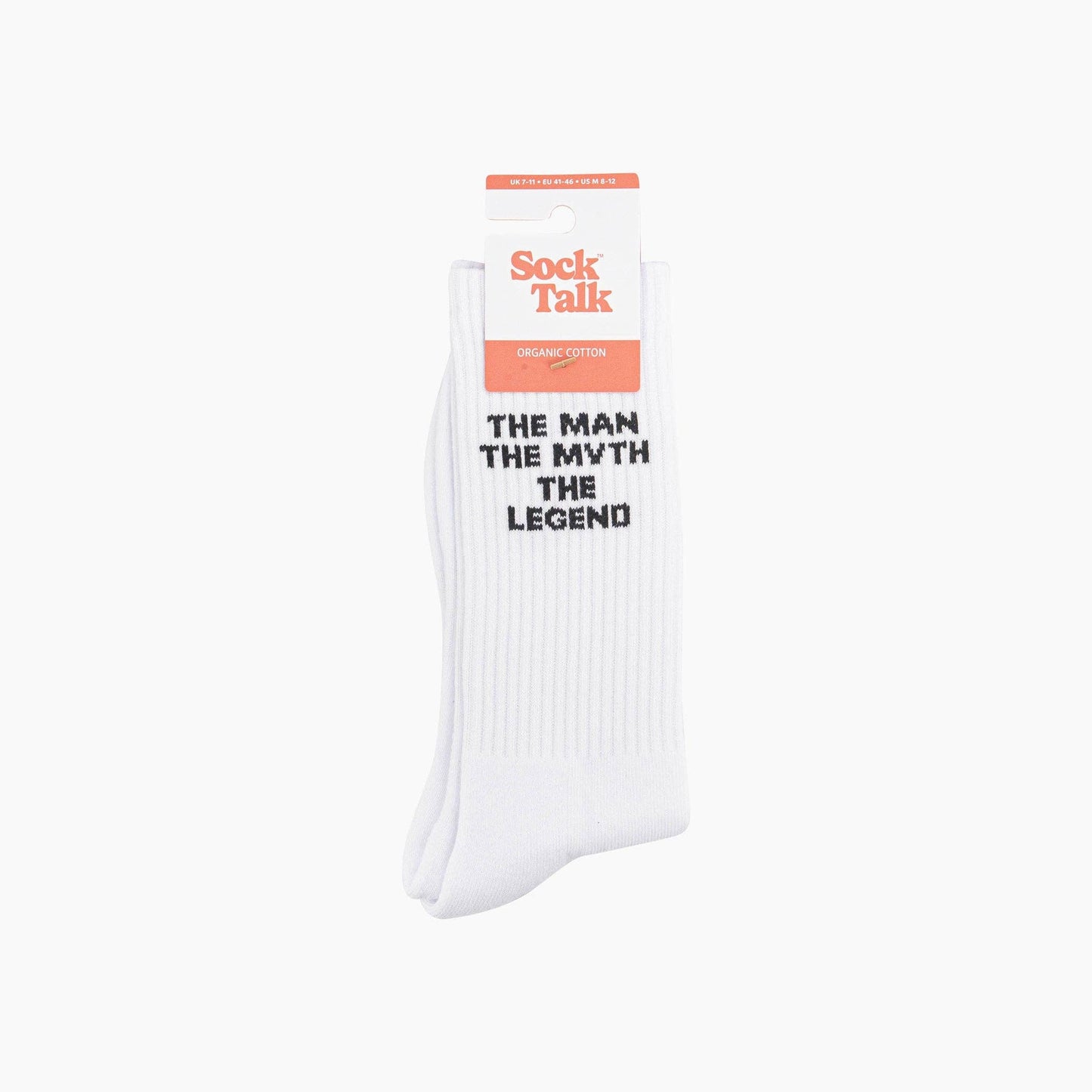 The Man The Myth The Legend Organic Cotton Sports Socks in White