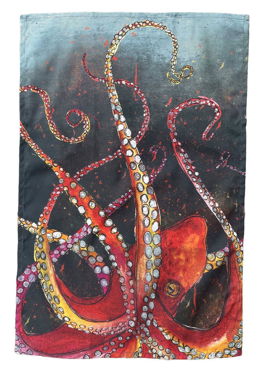 Dollyhotdogs - Red Octopus Tea Towel