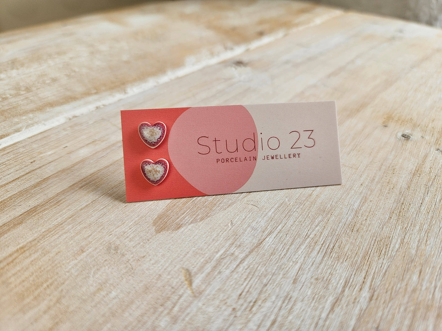 Studio 23 Ceramics - Stud Heart Earring Pair