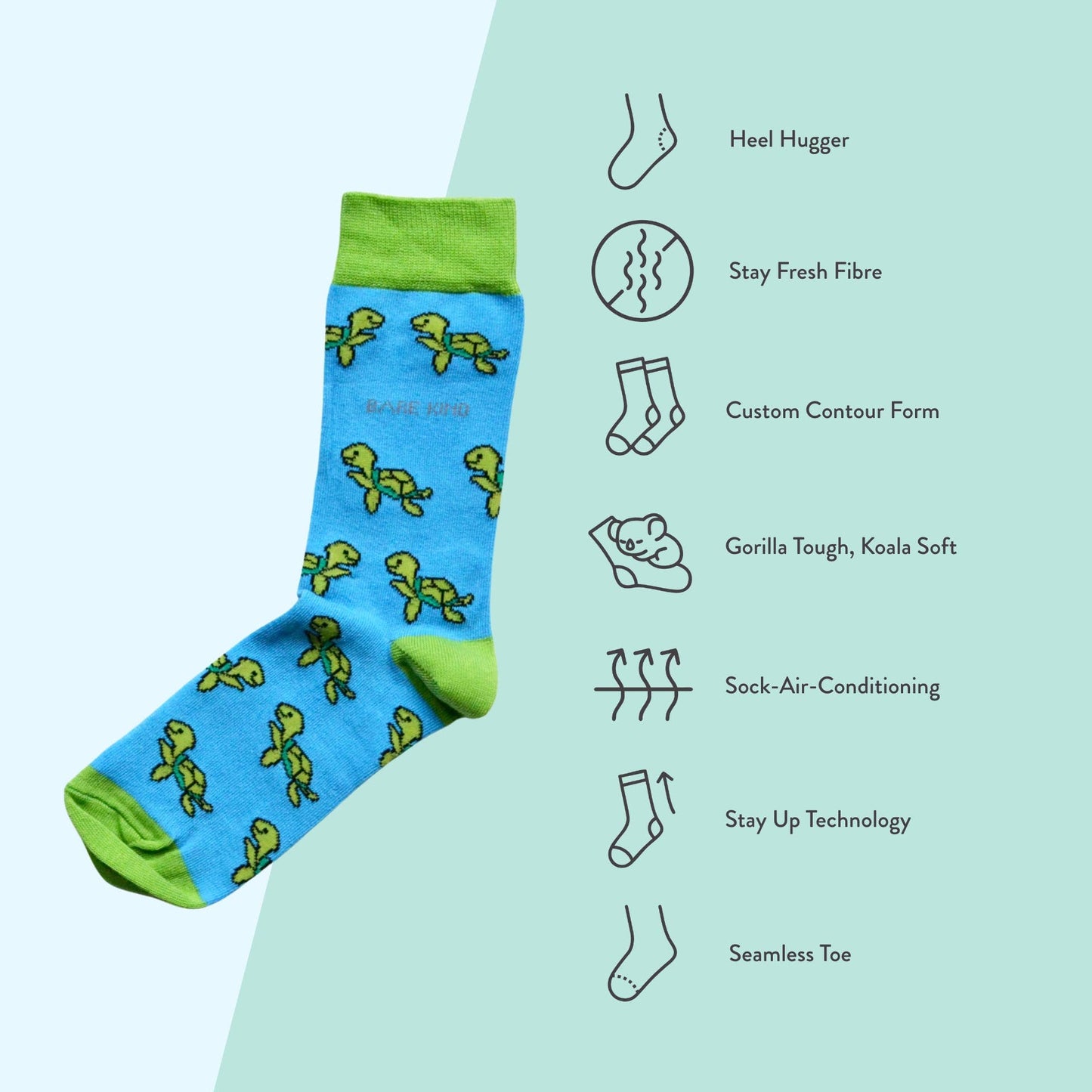 Bare Kind - Turtle Socks