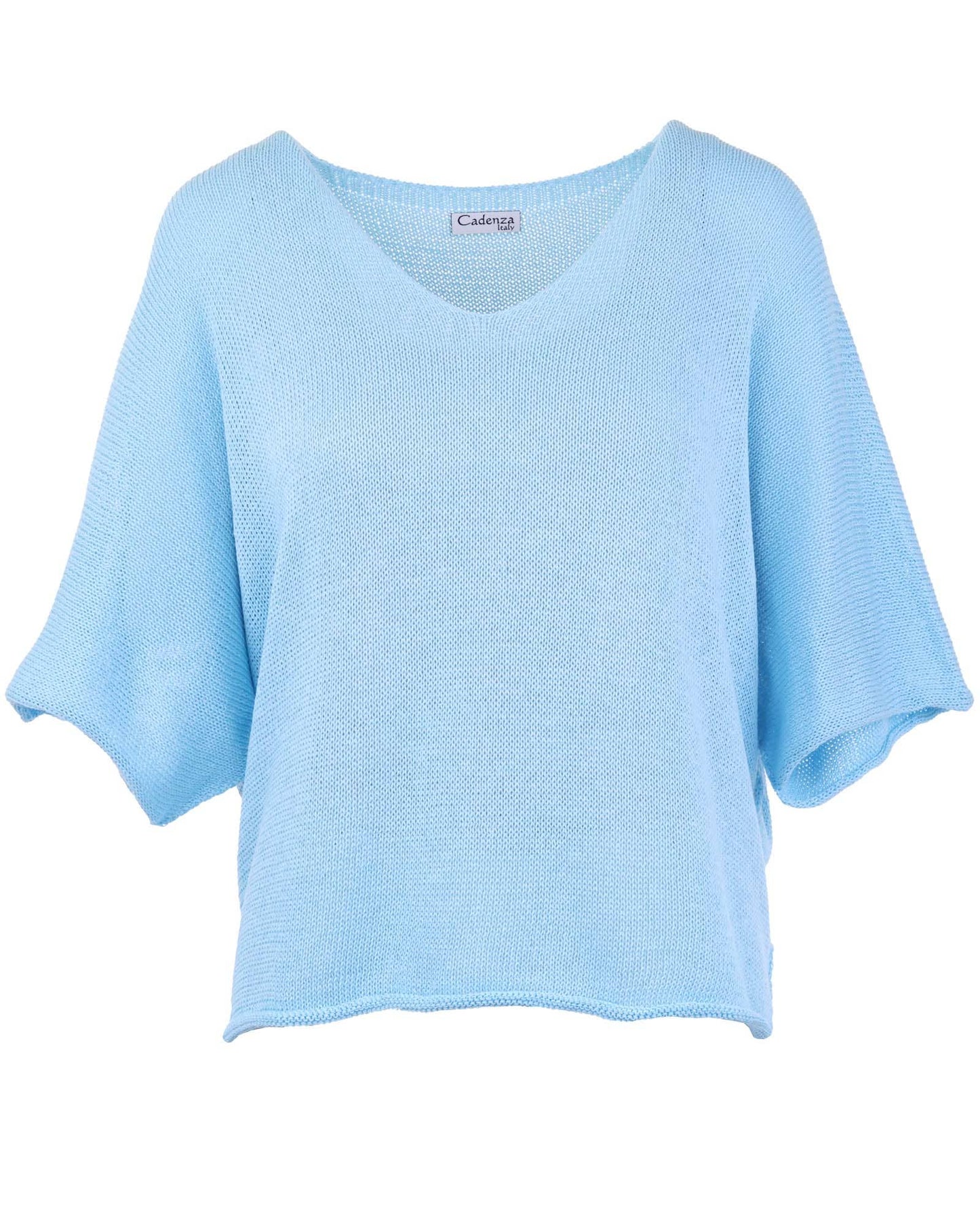 Cadenza Italy Ltd - Cotton Blend V Neck Tunic Top