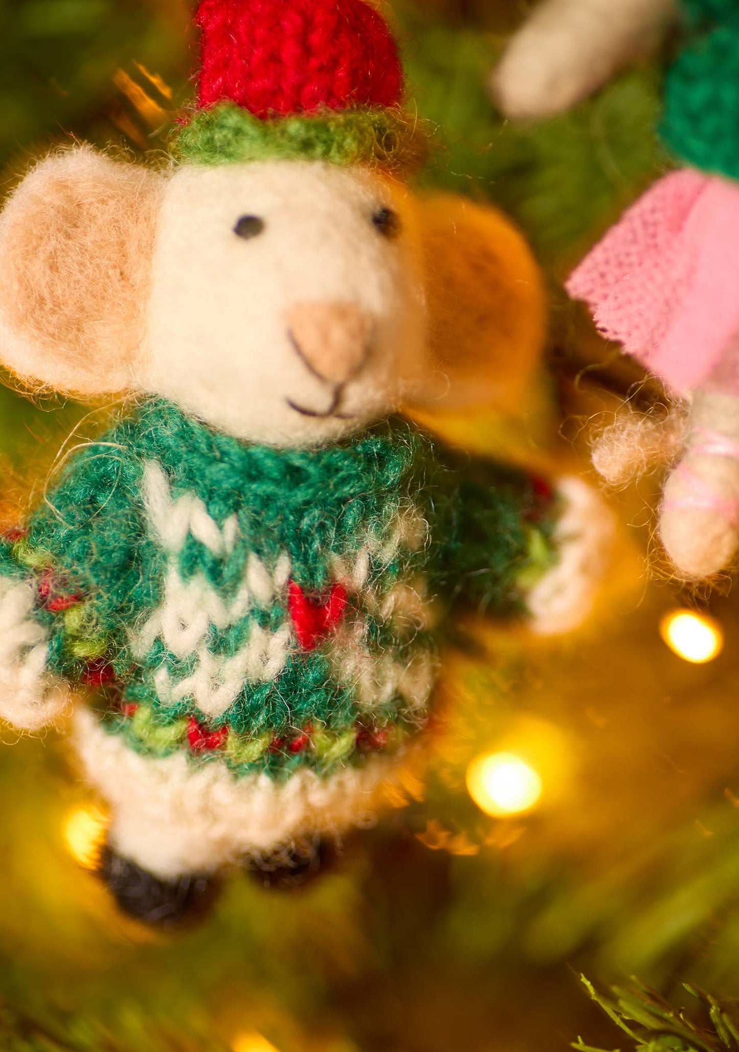 Namaste - Felt Christmas Mice Wearing Jumpers